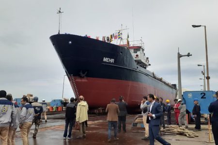 افتتاح شرکت کشتیرانی خزر در مازندران و به آب اندازی کشتی بزرگ کانتینربر “کشتی سازی صدرا”